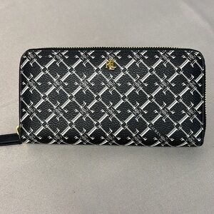Lauren Ralph Lauren Brown Monogram Wallet unisex